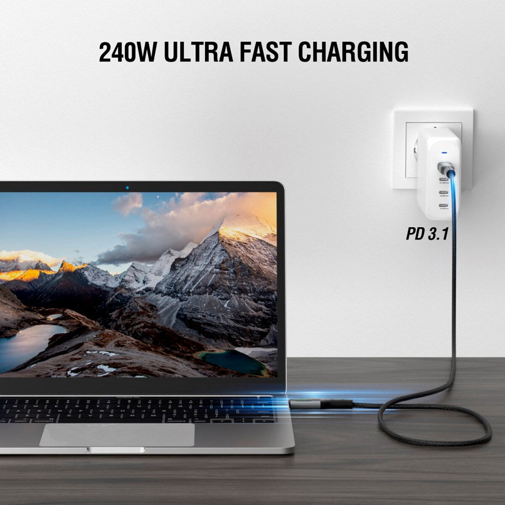 4smarts - DigitCord Enterprise USB-C Kabel 240W - 1.5m - Sort