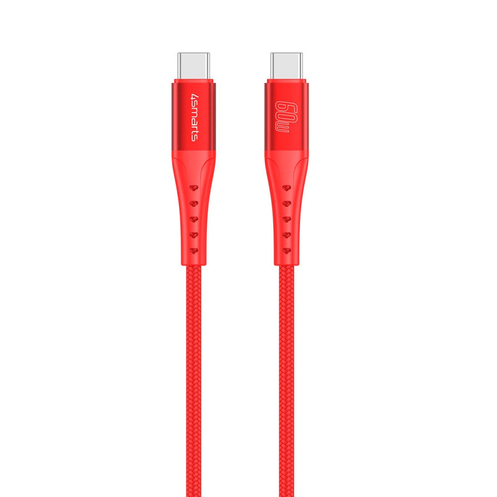 4smarts - USB-C til USB-C Kabel 60W - 1.5 m - Rød