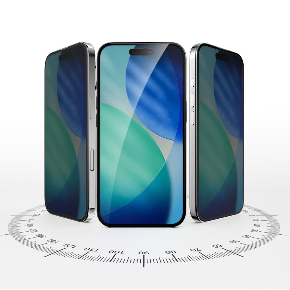 4Smarts iPhone 17 Second Glass Beskyttelsesglas m. Monteringsramme - Privacy Funktion - Gennemsigtig