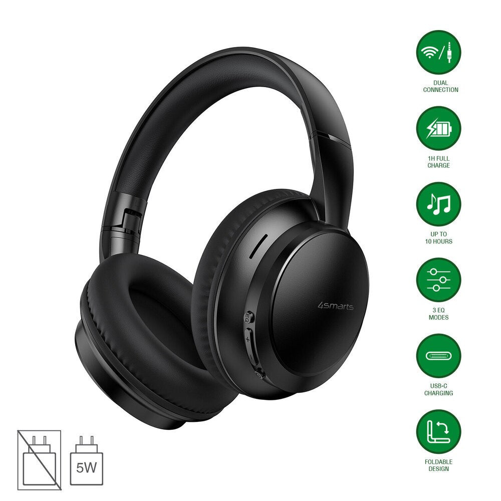 4smarts True Wireless SkyBuds Wave Over-Ear Høretelefoner - Sort
