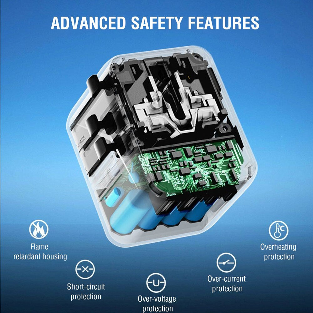 4smarts Nomad Universal Rejseadapter - 20W -2 x USB-C - 1 x USB-A - Hvid