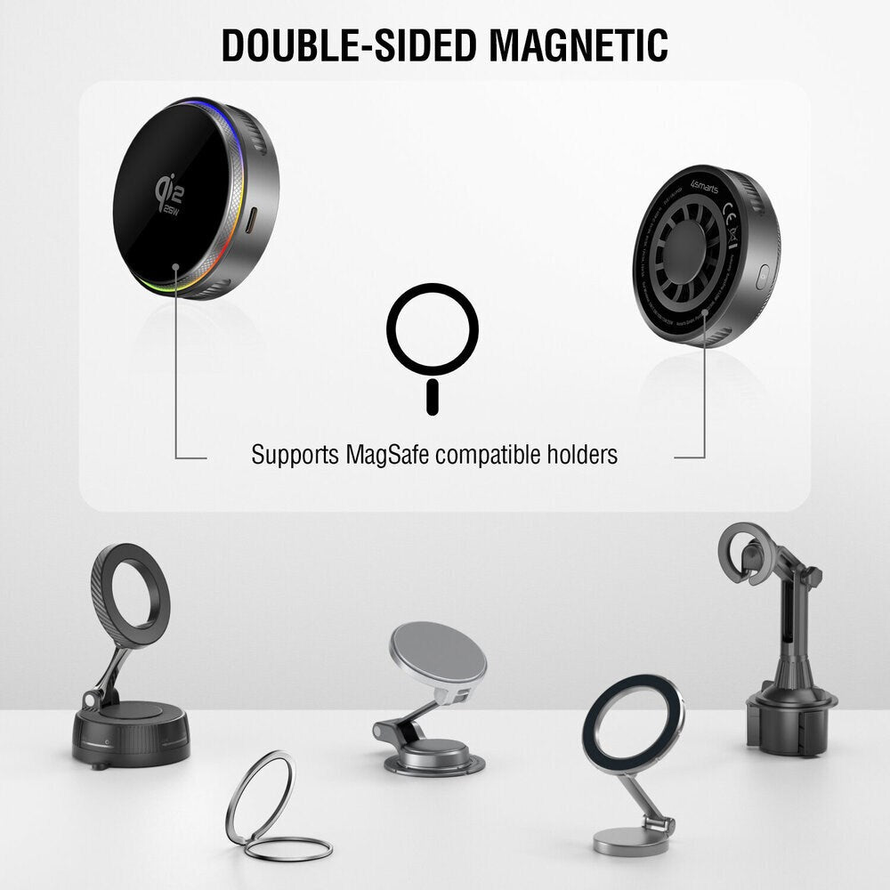 4smarts Opladningssæt - MagSafe Oplader / Vægoplader / Kabel - Hvid