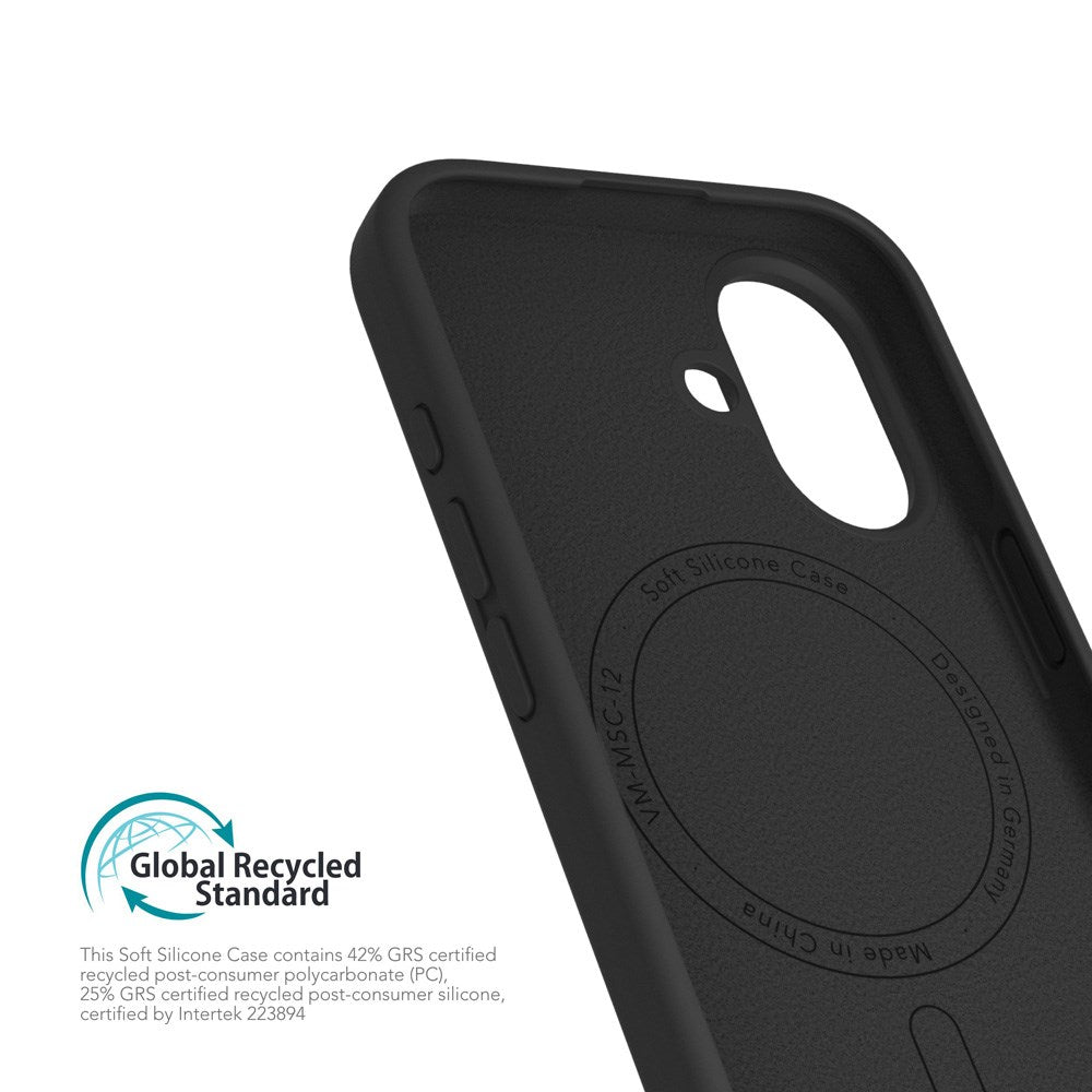 Vonmählen iPhone 16 Eco Silikon Bakdeksel - MagSafe kompatibel - Svart