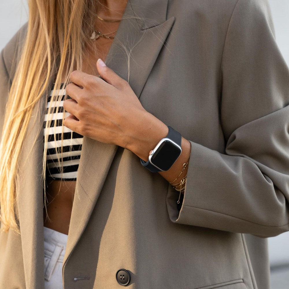 Vonmählen Apple Watch (42/44/SE/45/46/49 mm) Classic Band 2 Resirkulert silikonstropp - blå