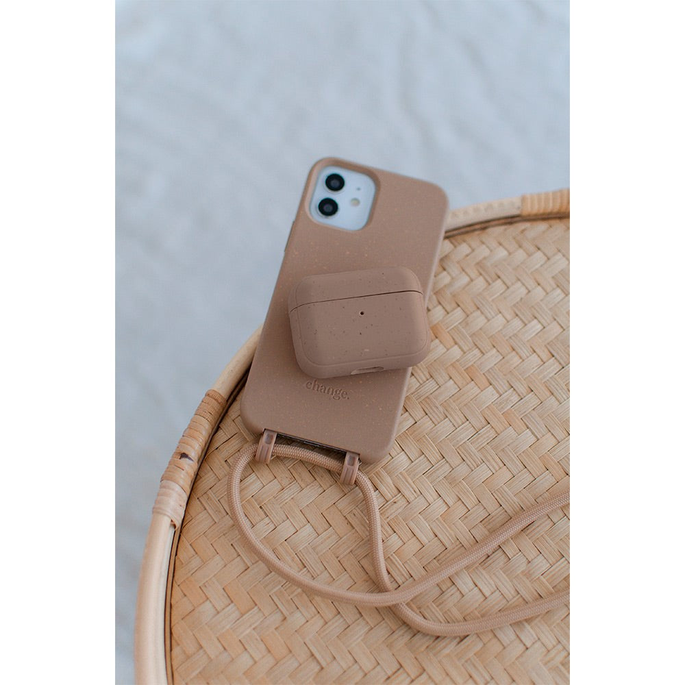 iPhone 15 Pro Max Woodcessories Change Case m. Strop - 100% Plantebaseret - Taupe