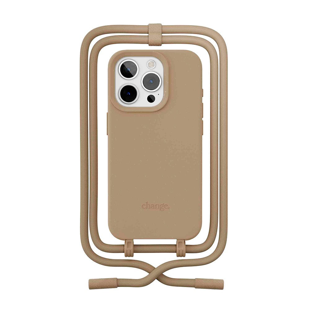 iPhone 15 Pro Max Woodcessories Change Case m. Strop - 100% Plantebaseret - Taupe