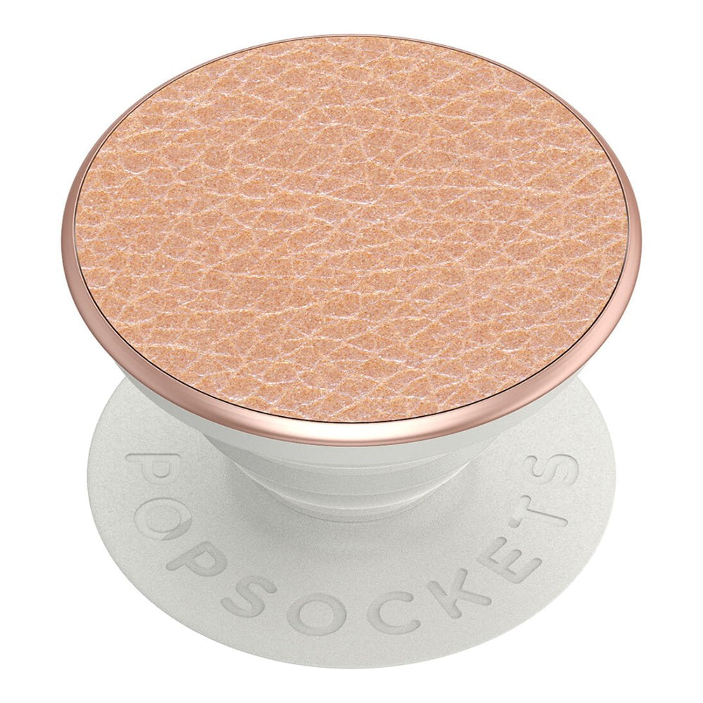 POPSOCKETS Pebbled Vegan Leather Rose Gold Premium Holder og Stativ