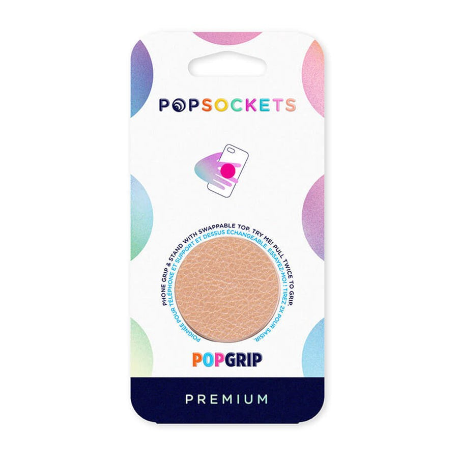 POPSOCKETS Pebbled Vegan Leather Rose Gold Premium Holder og Stativ