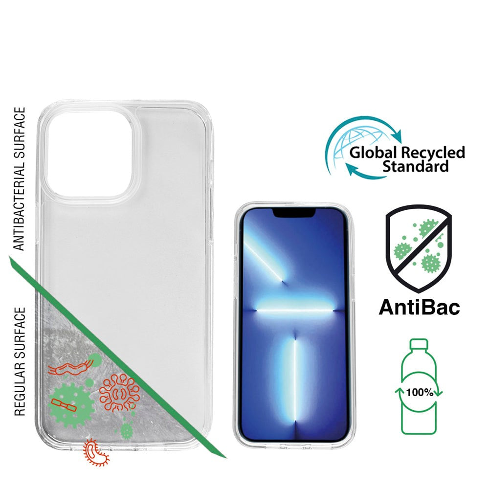 iPhone 14 Plus 4Smarts AntiBac Eco Bakdeksel - 100 % resirkulert plast - Gjennomsiktig