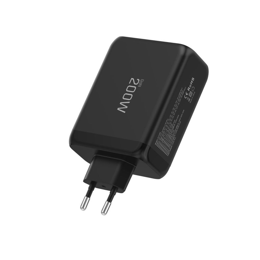 Tech-Protect Vægoplader m. 3x USB-C / 1x USB-A - 200W - Sort