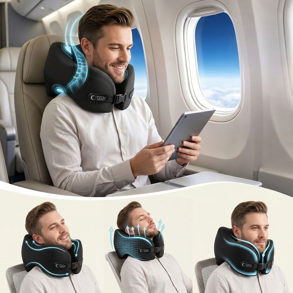 Tech-Protect ComfortRest Nakkepude til Rejse - Sort