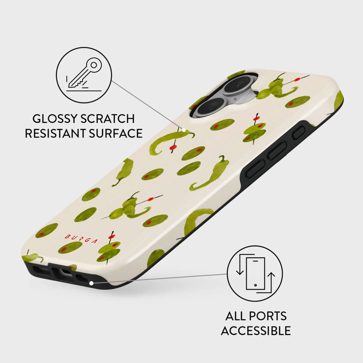 Burga iPhone 16 Tough Fashion Cover - MagSafe Kompatibel - Aperitivo