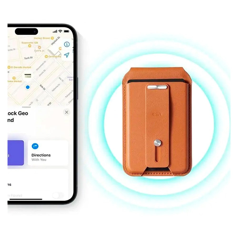 Kortholder m. Ståfunktion - ESR GeoWallet - MagSafe Kompatibel - Brun