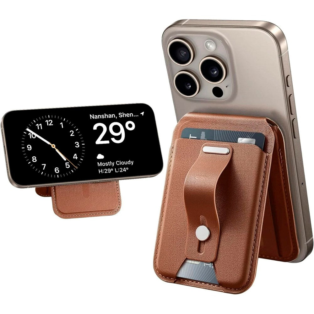 Kortholder m. Ståfunktion - ESR GripWallet - MagSafe Kompatibel - Brun