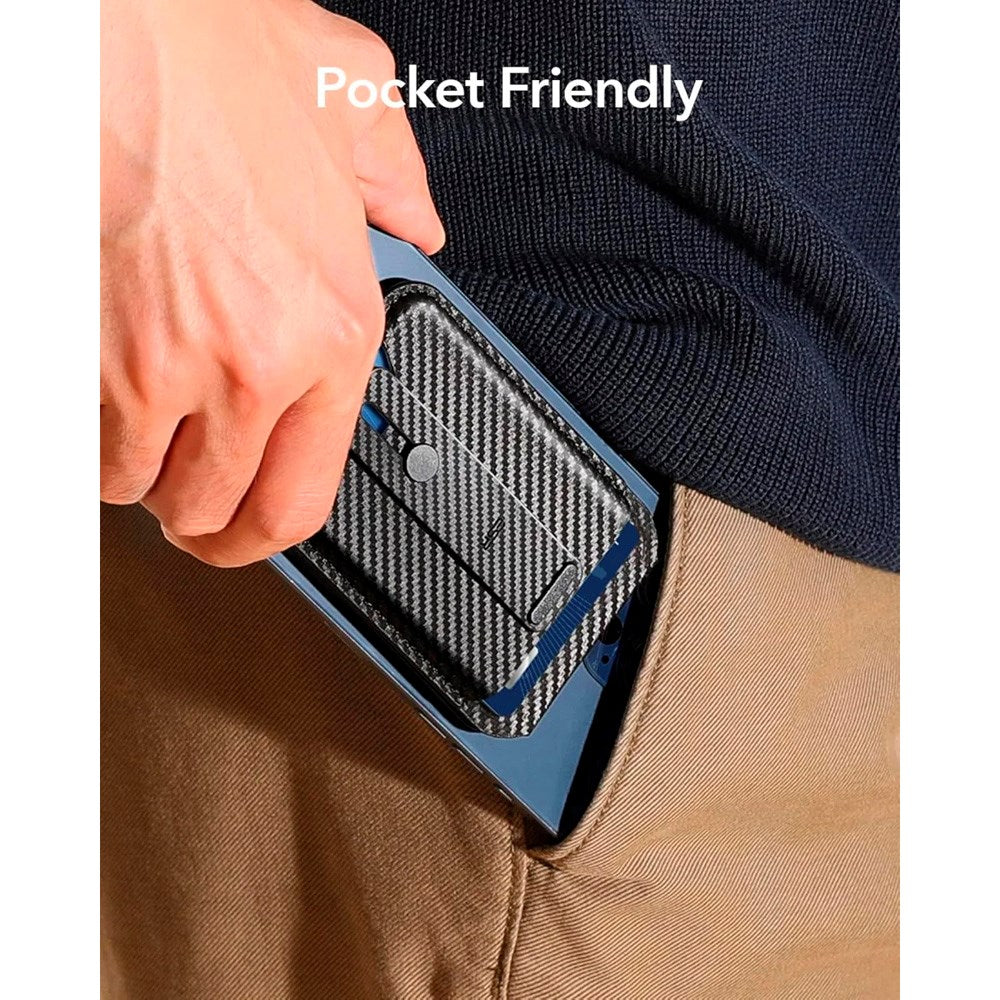 Kortholder med stativfunksjon - ESR GripWallet - MagSafe-kompatibel - Black Carbon