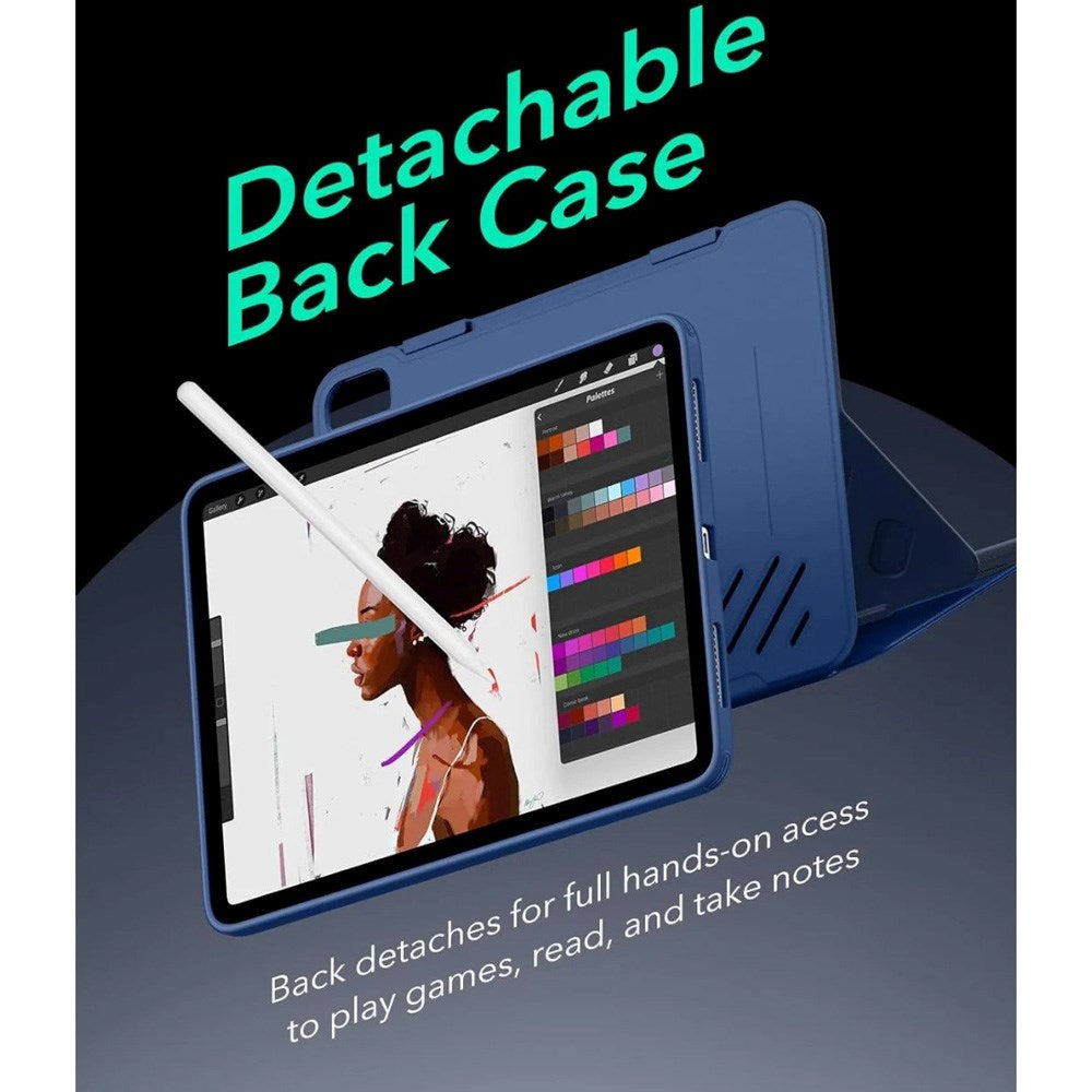 ESR iPad Air 11" (2025 / 2024) / Air 10.9" (2022 / 2020) Shift Flip-deksel - innebygd avtagbart bakdeksel - blå