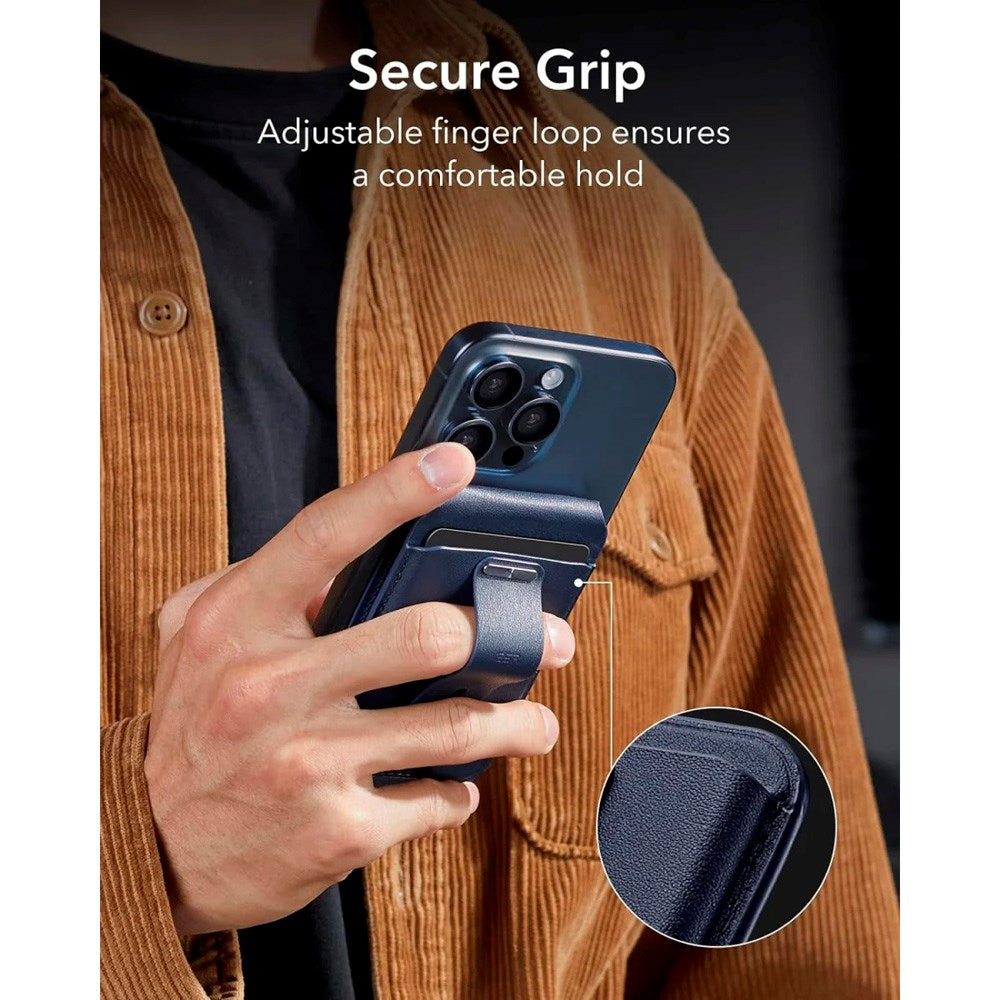 Kortholder med stativfunksjon - ESR GeoWallet - MagSafe-kompatibel - Blå