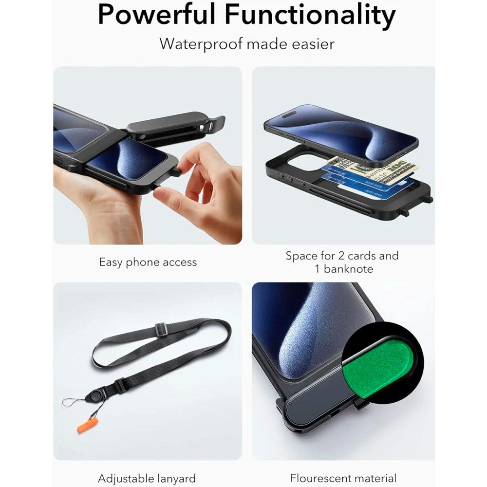 iPhone 15 Pro Max / 14 Pro Max - ESR Vandtæt Case - Sort