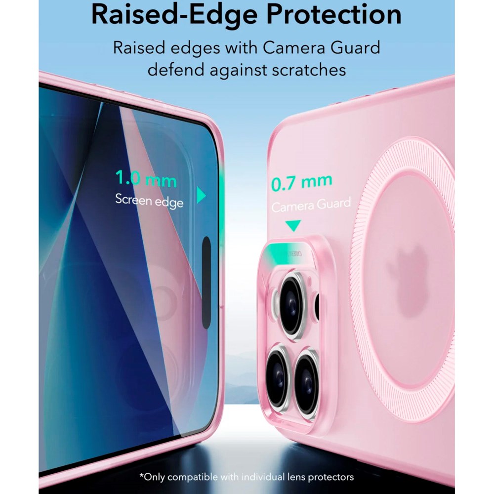 iPhone 16 Pro - ESR Zero Clear Fleksibelt Plastik Cover - MagSafe Kompatibel - Mat Lyserød