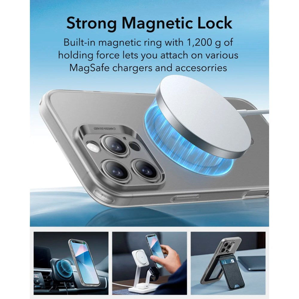 iPhone 16 Pro - ESR Zero Clear fleksibelt plastdeksel - MagSafe-kompatibel - Matt grå