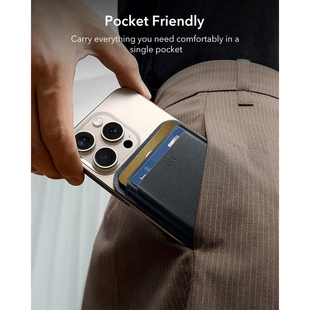 ESR HaloLock Kortholder i kunstskinn - MagSafe-kompatibel - Brun