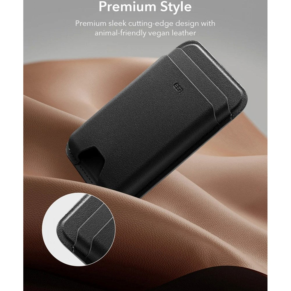 ESR HaloLock Kortholder i kunstskinn - MagSafe-kompatibel - Svart