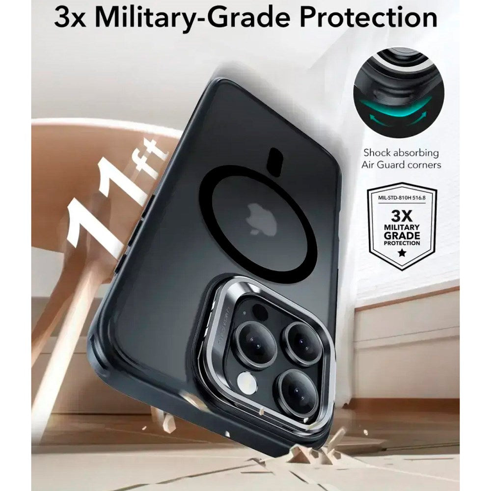 iPhone 16 Pro Max - ESR Classic Hybrid Deksel m. Stativ - MagSafe-kompatibel - Matt svart
