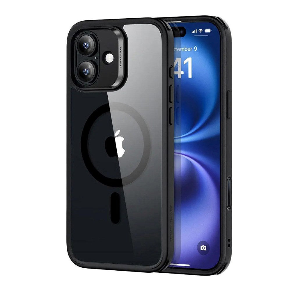 ESR iPhone 16 Classic Hybrid-deksel m. Kamerakontrollknapp - MagSafe-kompatibel - Gjennomsiktig / Svart