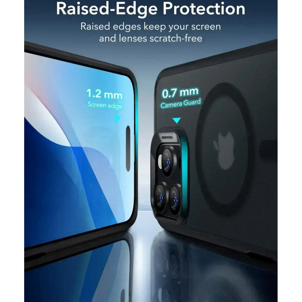 ESR iPhone 16 Pro Max Classic Hybrid-deksel m. Kamerakontrollknapp - MagSafe-kompatibel - Matt gjennomsiktig / svart