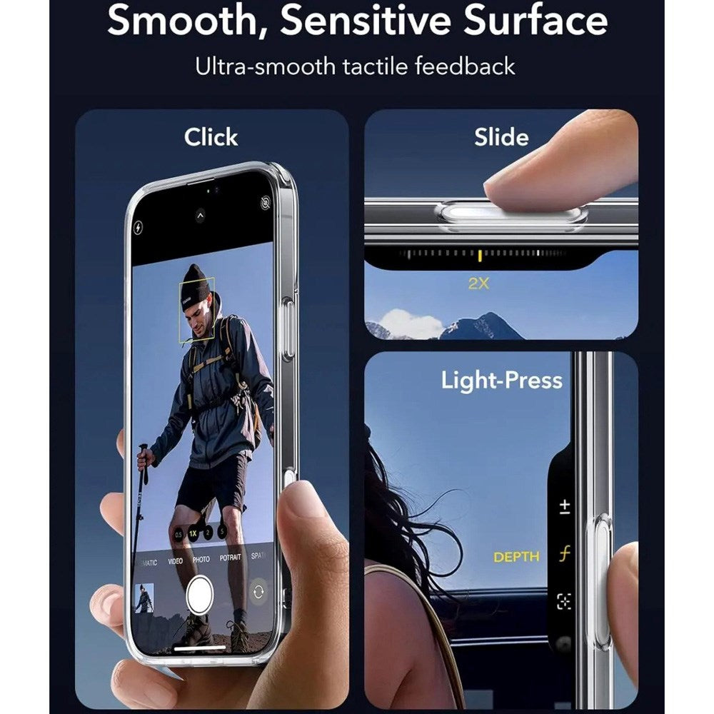 ESR iPhone 16 Pro Classic Hybrid-deksel m. Kamerakontrollknapp - MagSafe-kompatibel - Gjennomsiktig