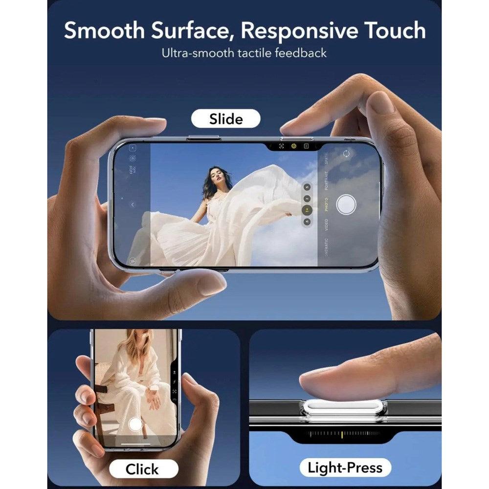 ESR iPhone 16 Pro Classic Hybrid-deksel m. Kamerakontrollknapp - MagSafe-kompatibel - Gjennomsiktig / Svart