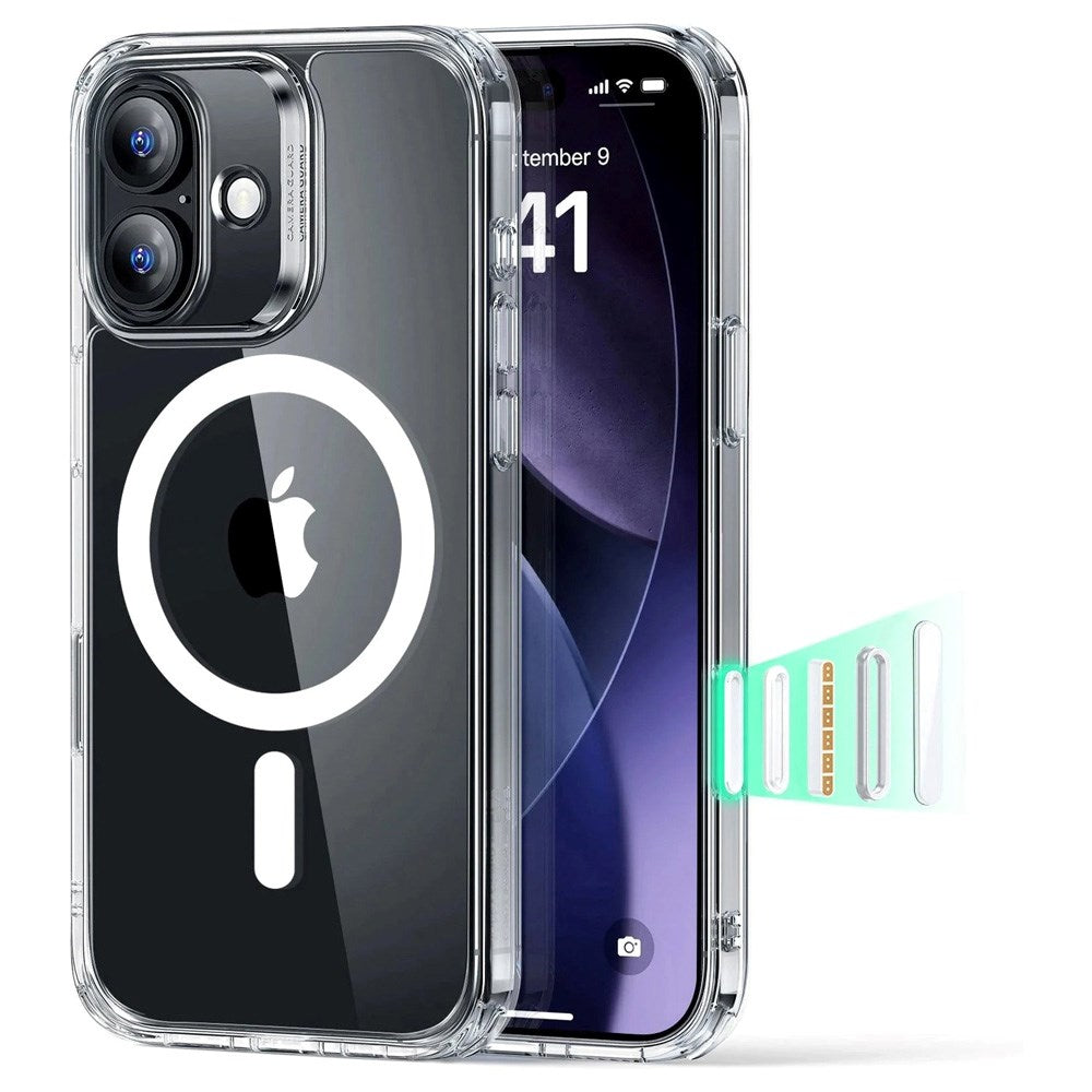 iPhone 17 ESR Classic Hybrid Cover m. Indbygget Camera Control Knap - MagSafe Kompatibel - Gennemsigtig