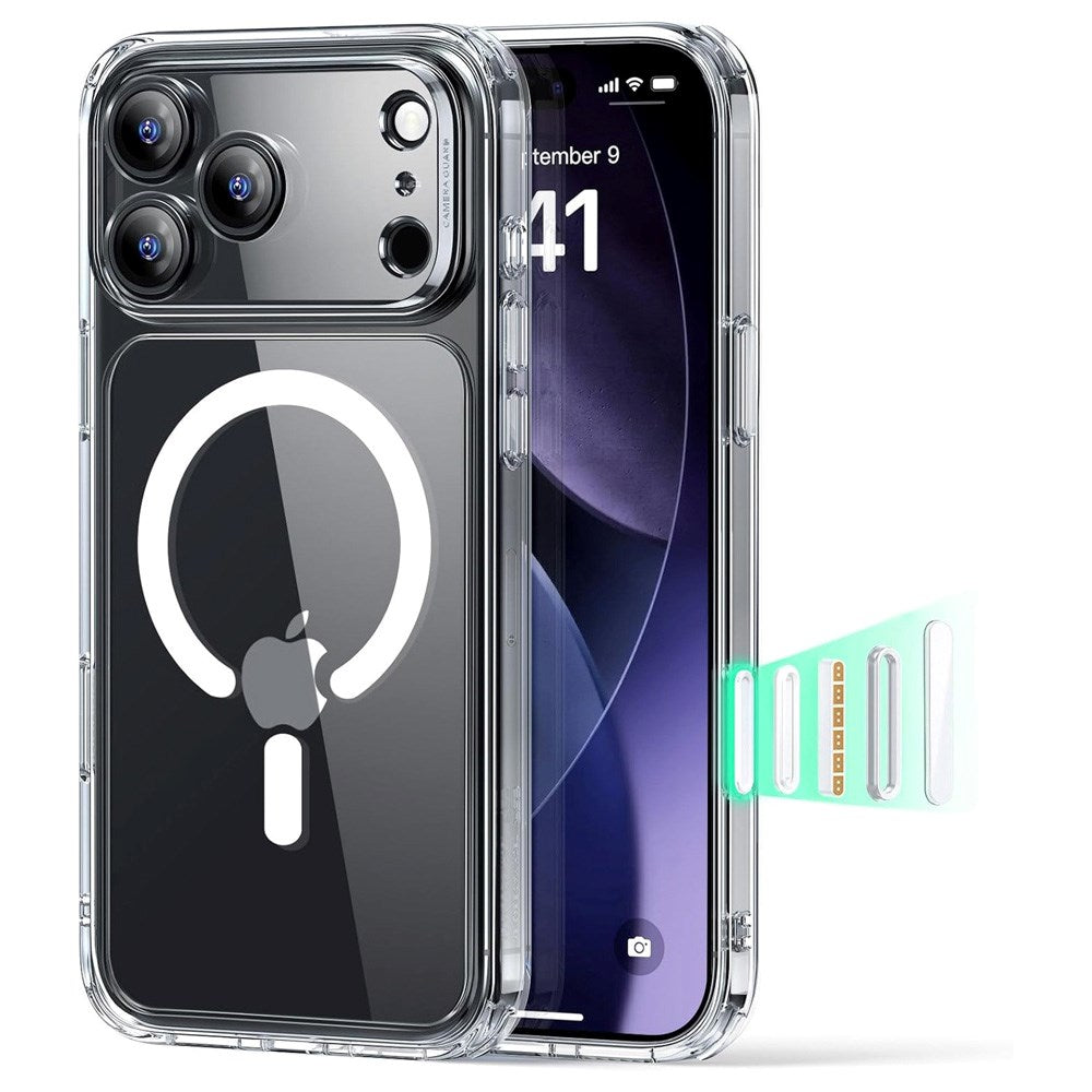 iPhone 17 Pro ESR Classic Hybrid Cover m. Indbygget Camera Control Knap - MagSafe Kompatibel - Gennemsigtig