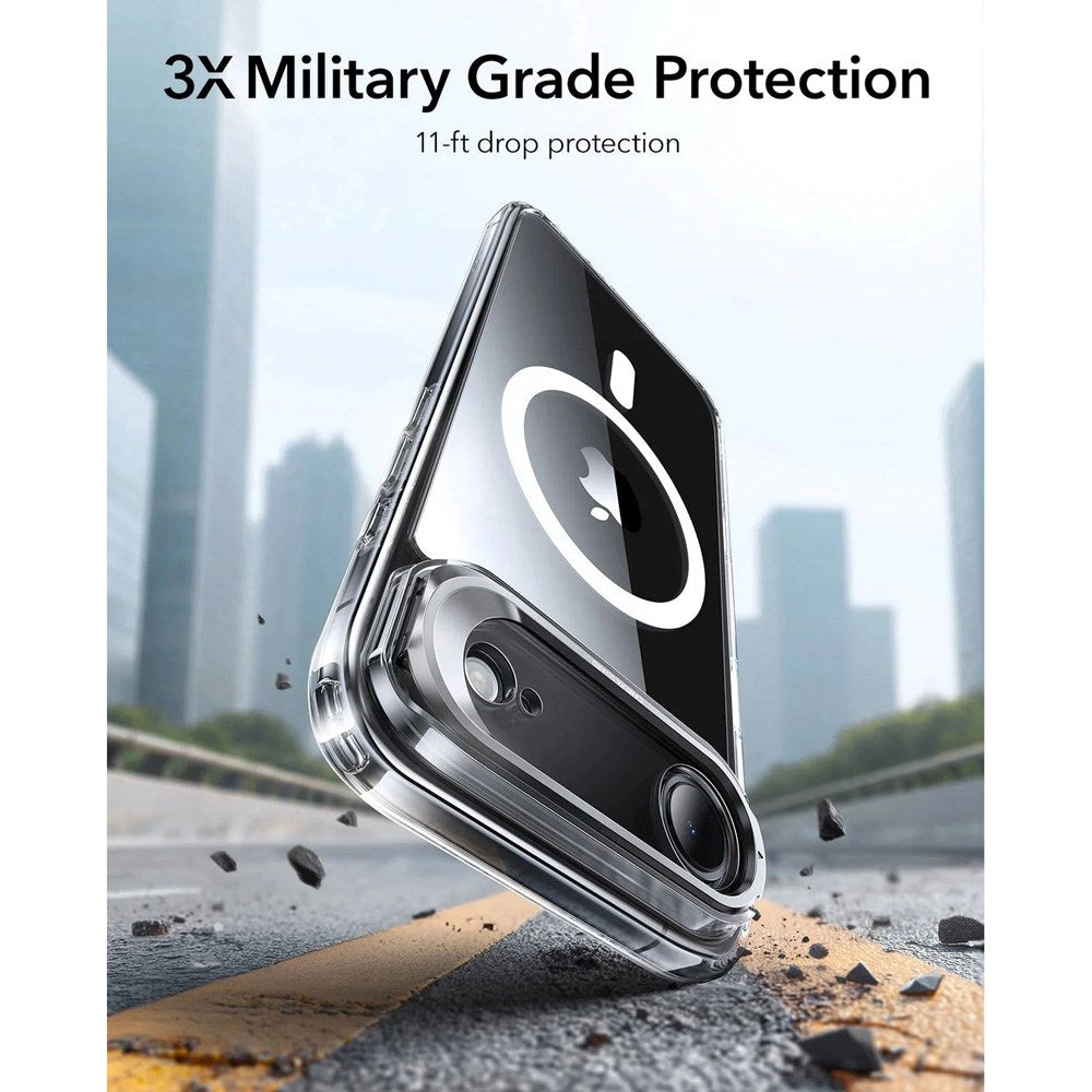 ESR iPhone Air Classic Hybrid Stash Cover m. Kickstand - MagSafe Kompatibel - Gennemsigtig
