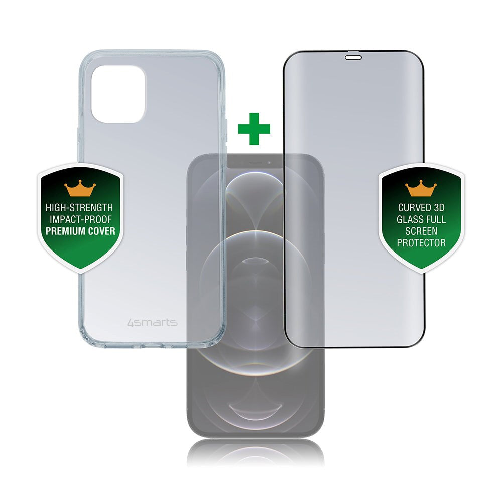 iPhone 12 Pro Max 4smarts 360⁰ beskyttelsessett Premium Edition (deksel + skjermbeskytter)