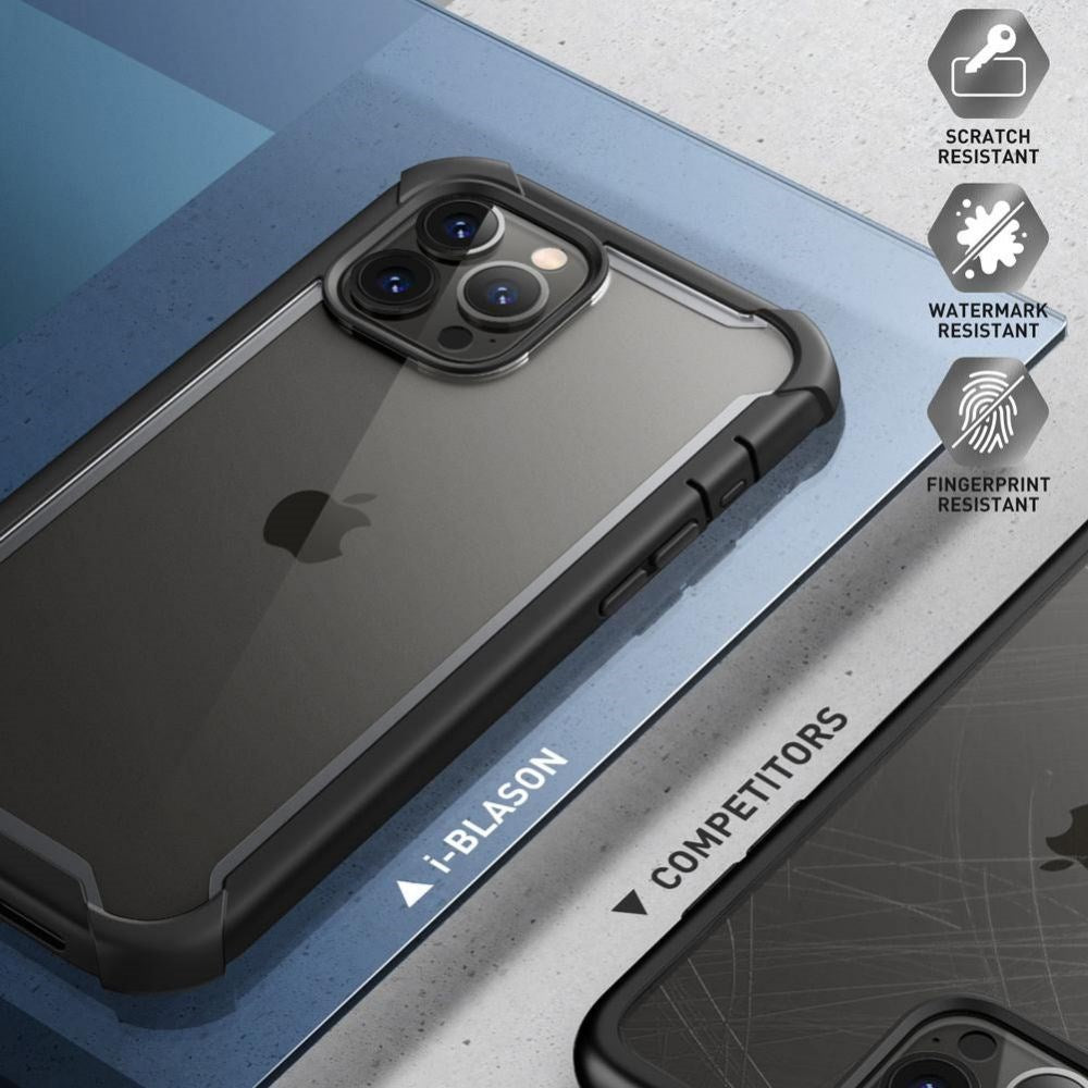 iPhone 13 Pro i-Blason Ares Bagside Cover m. Skærmbeskyttelse - Sort