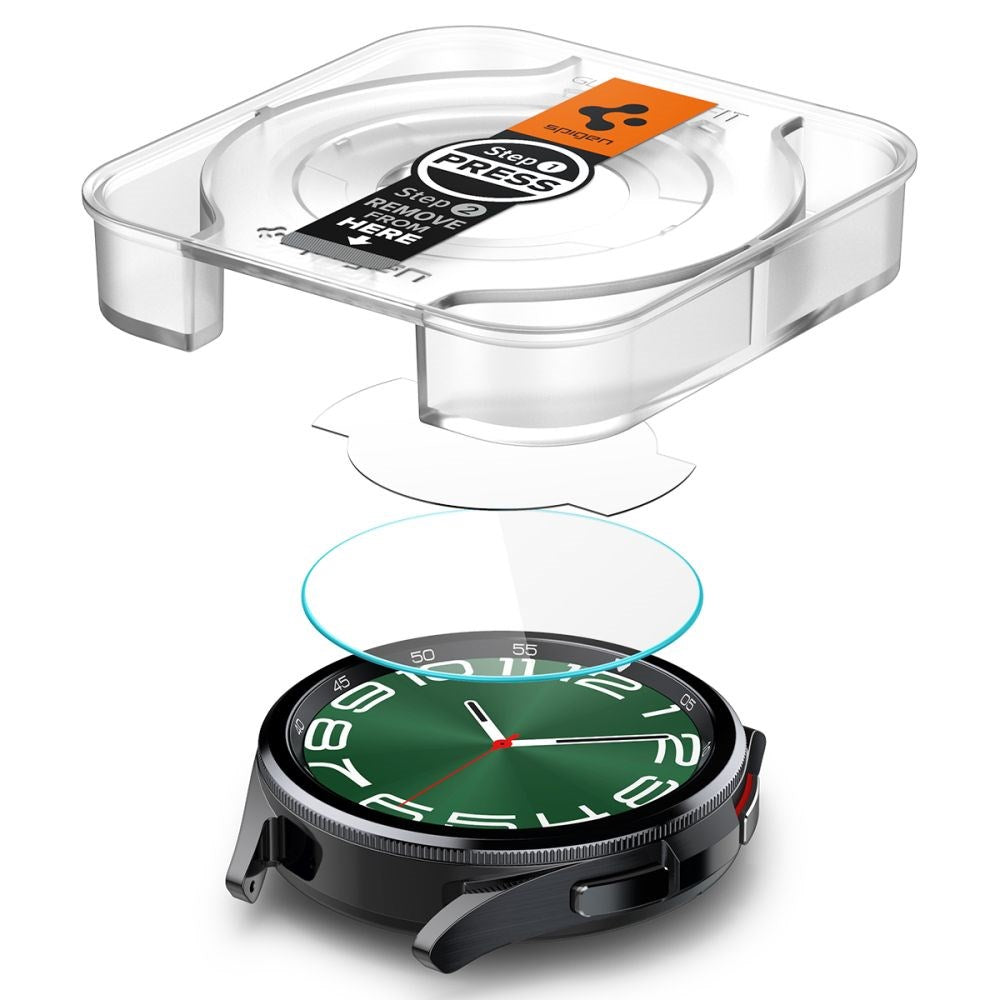 Spigen Samsung Galaxy Watch 6 Classic (47 mm) EZ Fit GLAS.tR Skjermbeskytter - 2-Pack - Gjennomsiktig