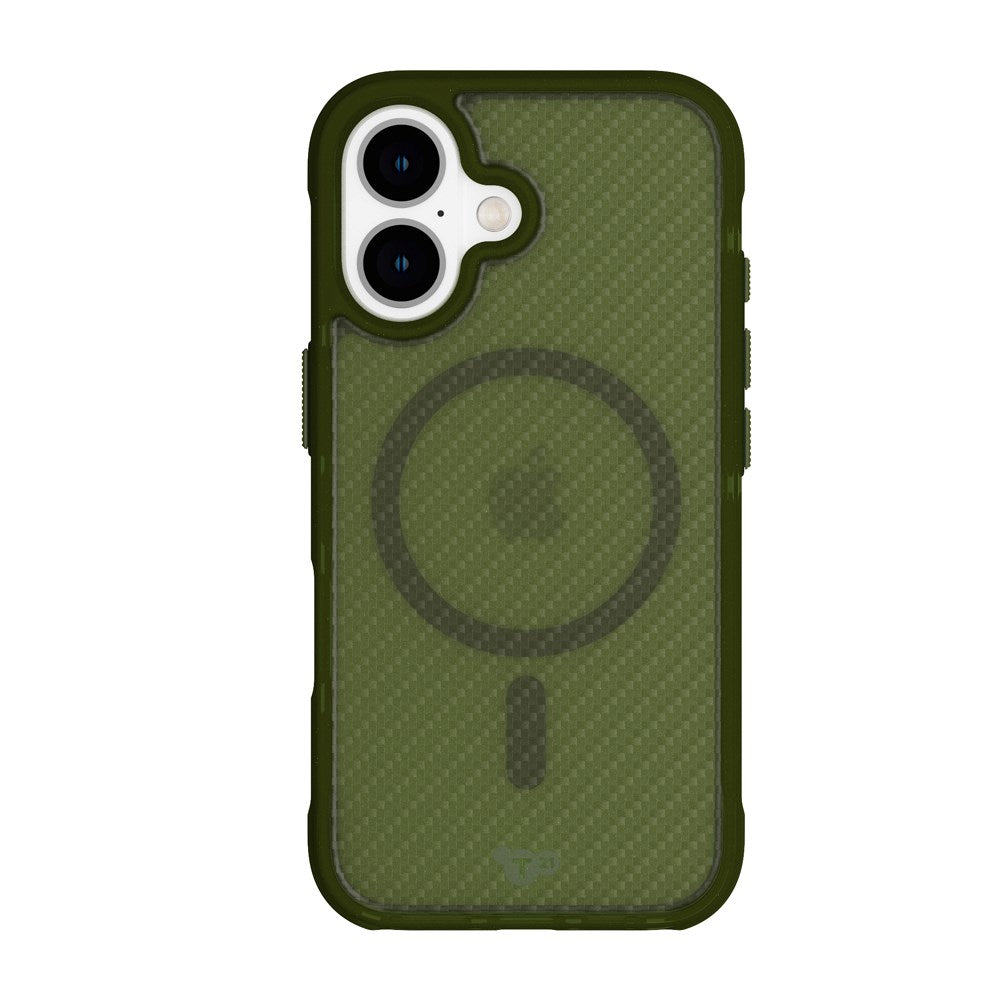 iPhone 16 Tech21 EVO Armor Bakdeksel - MagSafe-kompatibel - Gjennomsiktig / Grønn