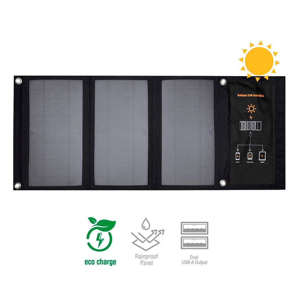 4smarts VoltSolar Solar Lader 21W - 2 x USB-A - Sort