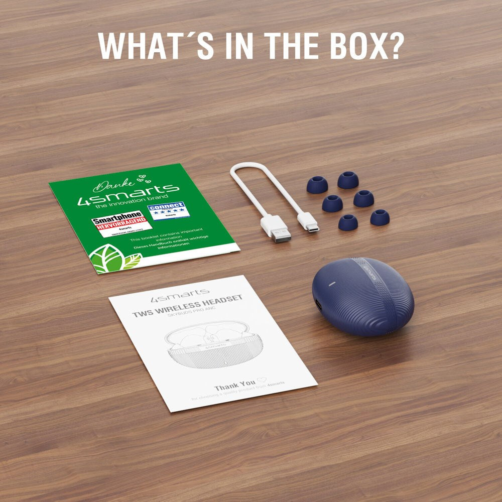 4smarts True Wireless In-Ear SkyBuds Pro Headset m. Aktiv Støjreduktion - Blå