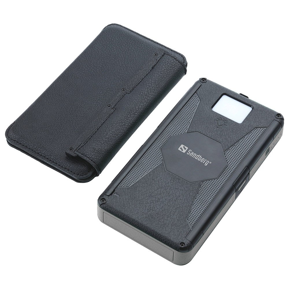 Sandberg 20W Solar Vanntett PowerBank m. 2 x USB-A og 1 x USB-C - 20000mAh - Svart