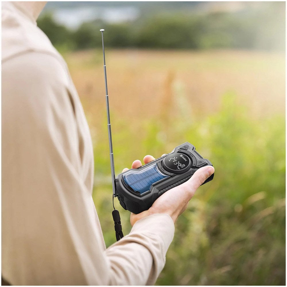 Sandberg Survivor Radio - 5000mAh Solar PowerBank m. Nødradio og lommelykt - Svart