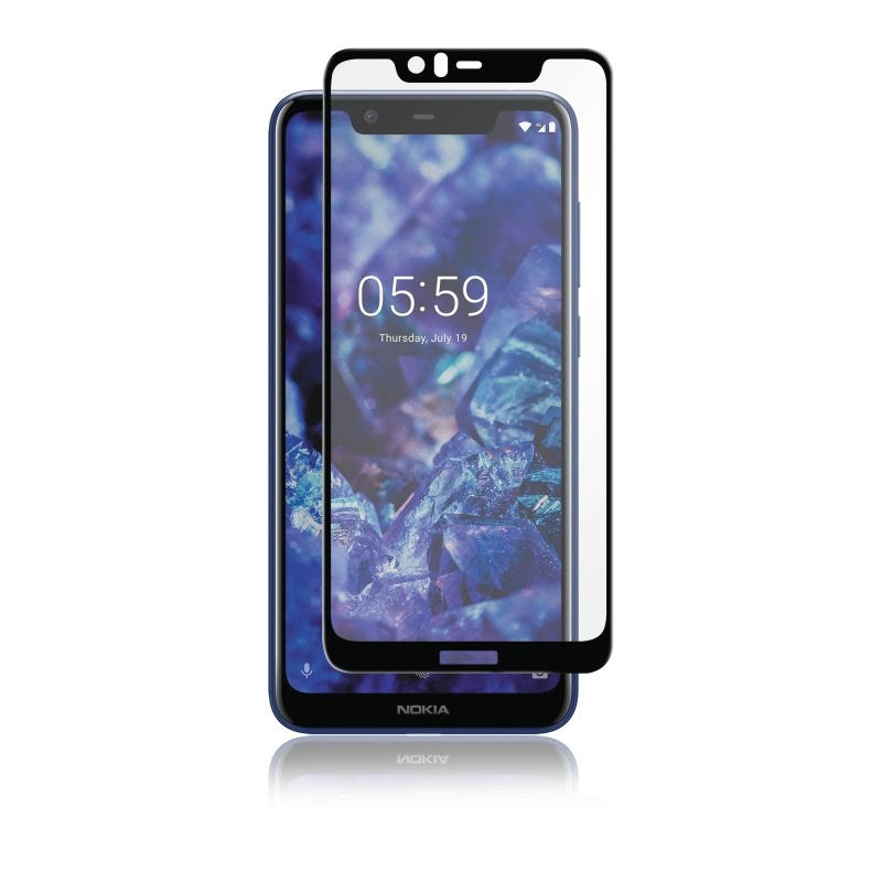 Nokia 5.1 Plus PANZER Premium skjermbeskytter i herdet glass m. Sort ramme - Full Fit