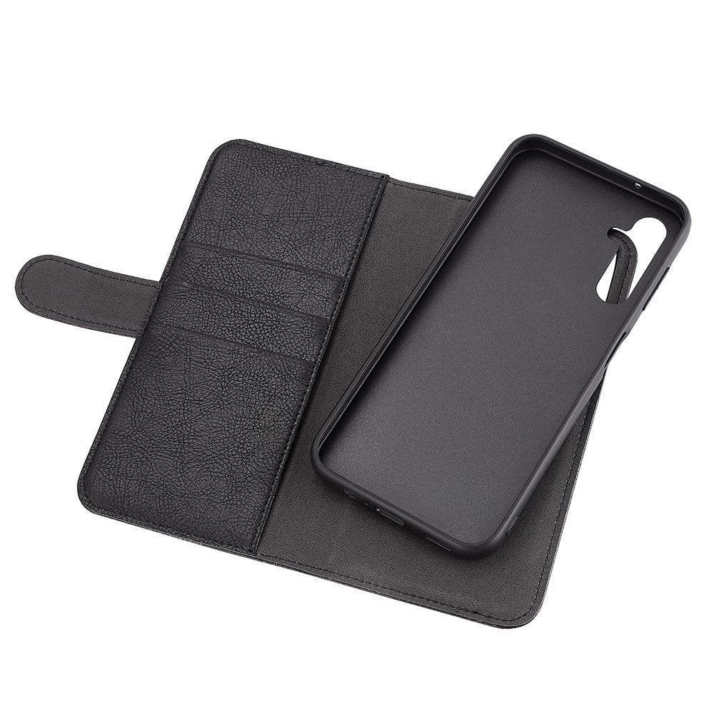 Essentials Samsung Galaxy A14 5G Kunst Læder Flip Cover 2 i 1 m. Kortholder - Sort
