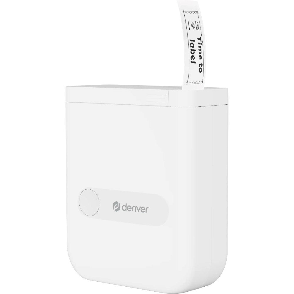 Denver MBP-16 Mini Bluetooth Termisk Printer inkl. 4x Termisk Klistermærkepapir - Hvid