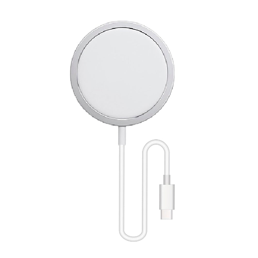 Sinox iMedia 15W MagSafe Kompatibel Magnetisk Trådløs Oplader - Sølv
