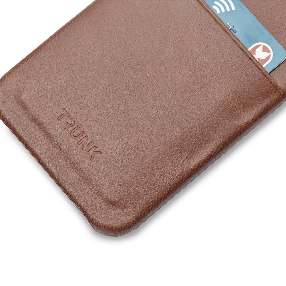 Trunk iPhone 11 / XR Ægte Læder Mobil Cover m. Kortlomme - Brun