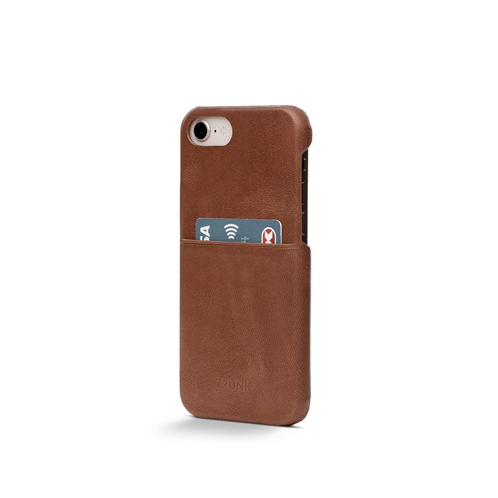 Trunk iPhone 11 / XR Ægte Læder Mobil Cover m. Kortlomme - Brun
