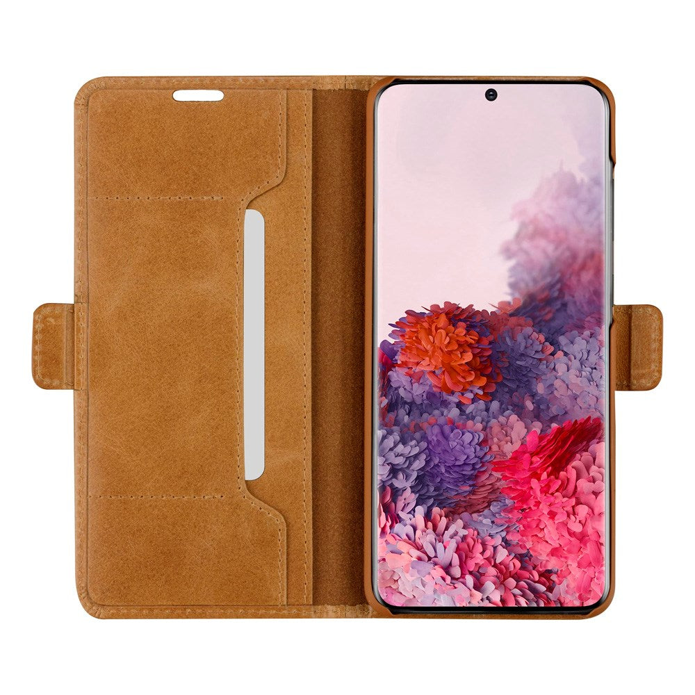 Samsung Galaxy S20 - dbramante1928 Copenhagen Slim Ægte Læder Flip Cover m. Pung - Tan