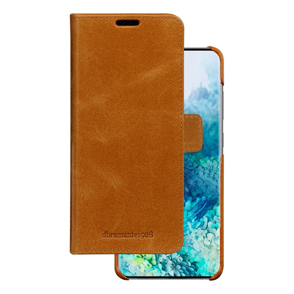 Samsung Galaxy S20+ (Plus) - dbramante1928 Lynge 2-i-1 Ægte Læder Flip Cover - Tan